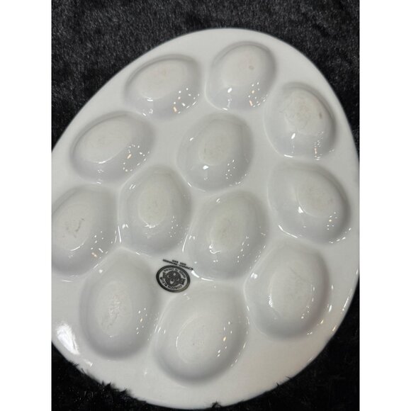 Cordon Blue Ceramic Egg Serving Tray White 12 Slot - Picture 2 of 7